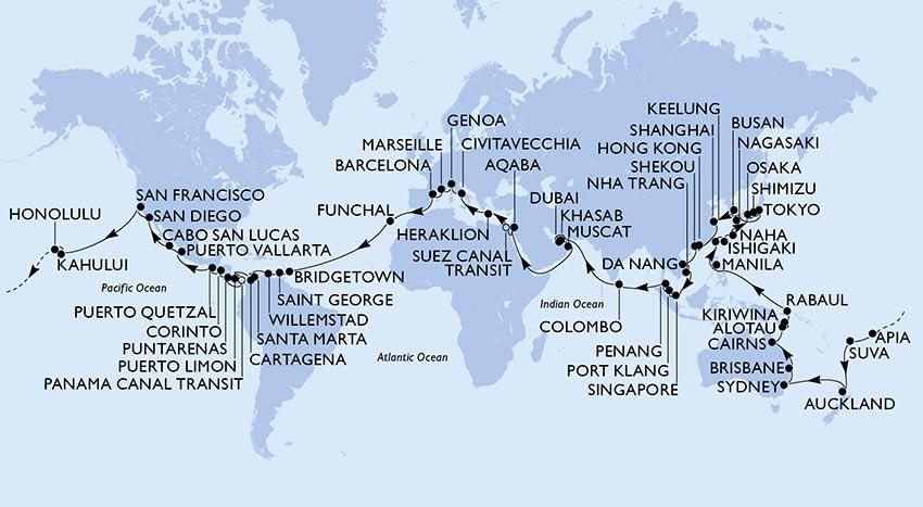 105 day cruise around the world